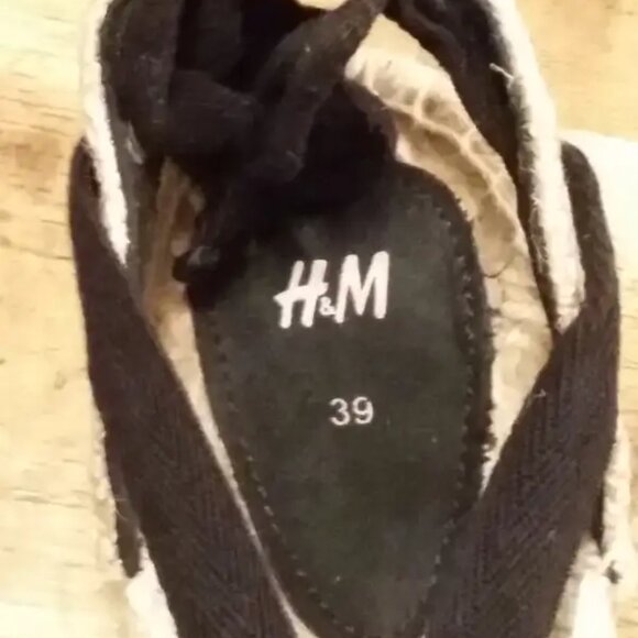 H&M Tie-strap Espadrilles Strappy Sandals Summer Shoes - Picture 4 of 4